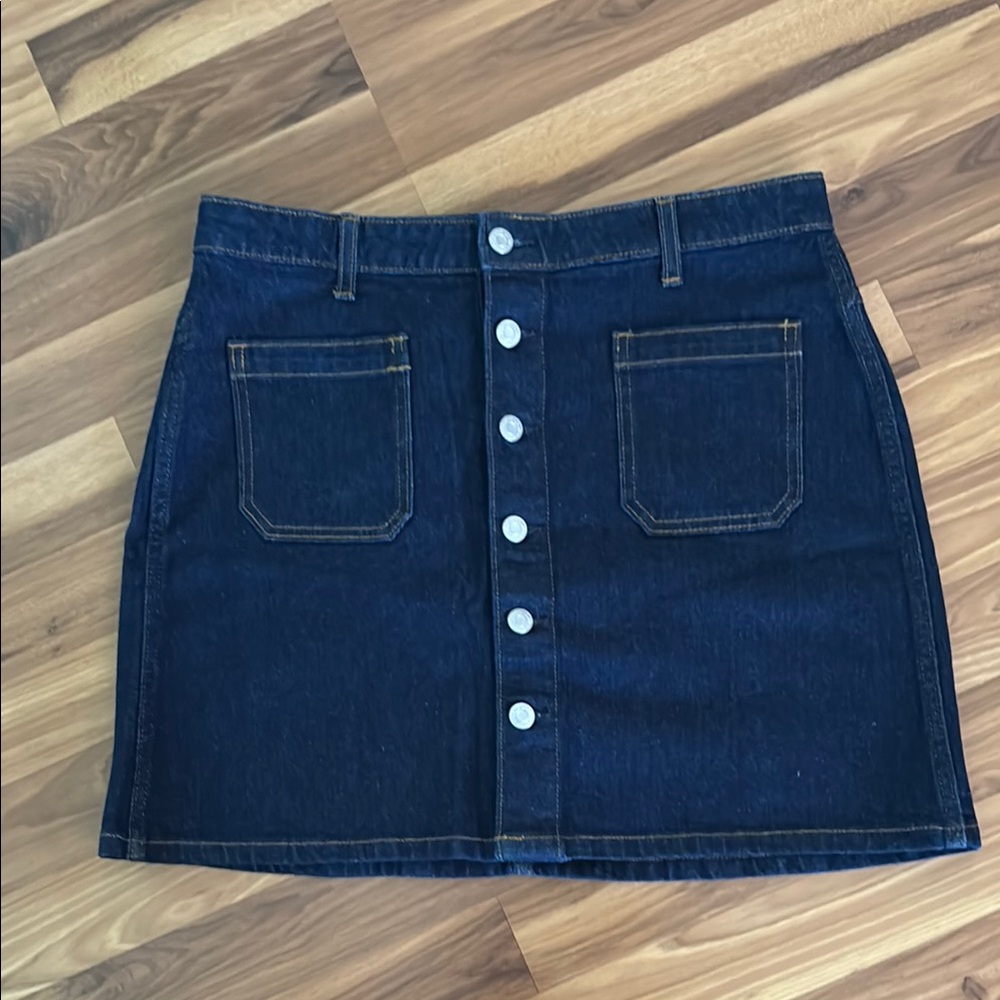 GAP Blue Silver Mini Pencil Skirt Casual